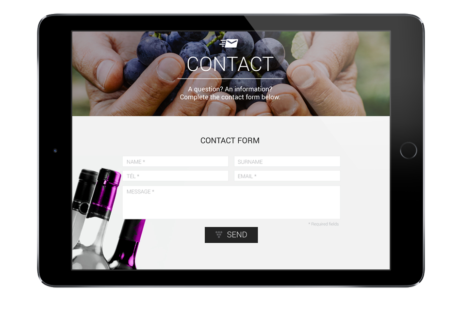 Site internet - page contact - Umpteen Wines