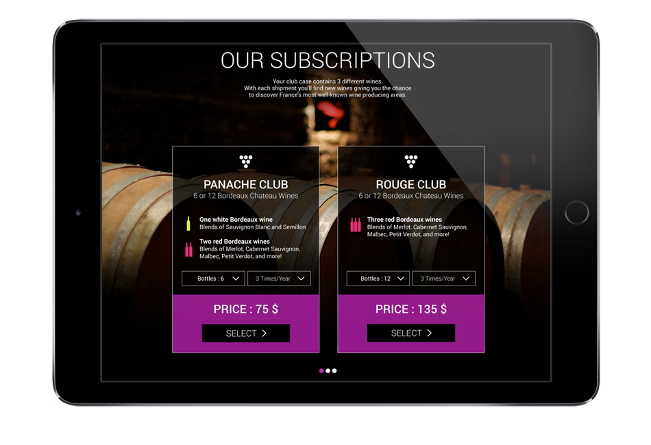 Site internet - page souscription - Umpteen Wines