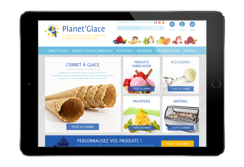 Site internet - Page accueil - Planet'Glace