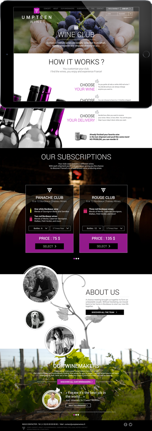 Site internet - Umpteen Wines