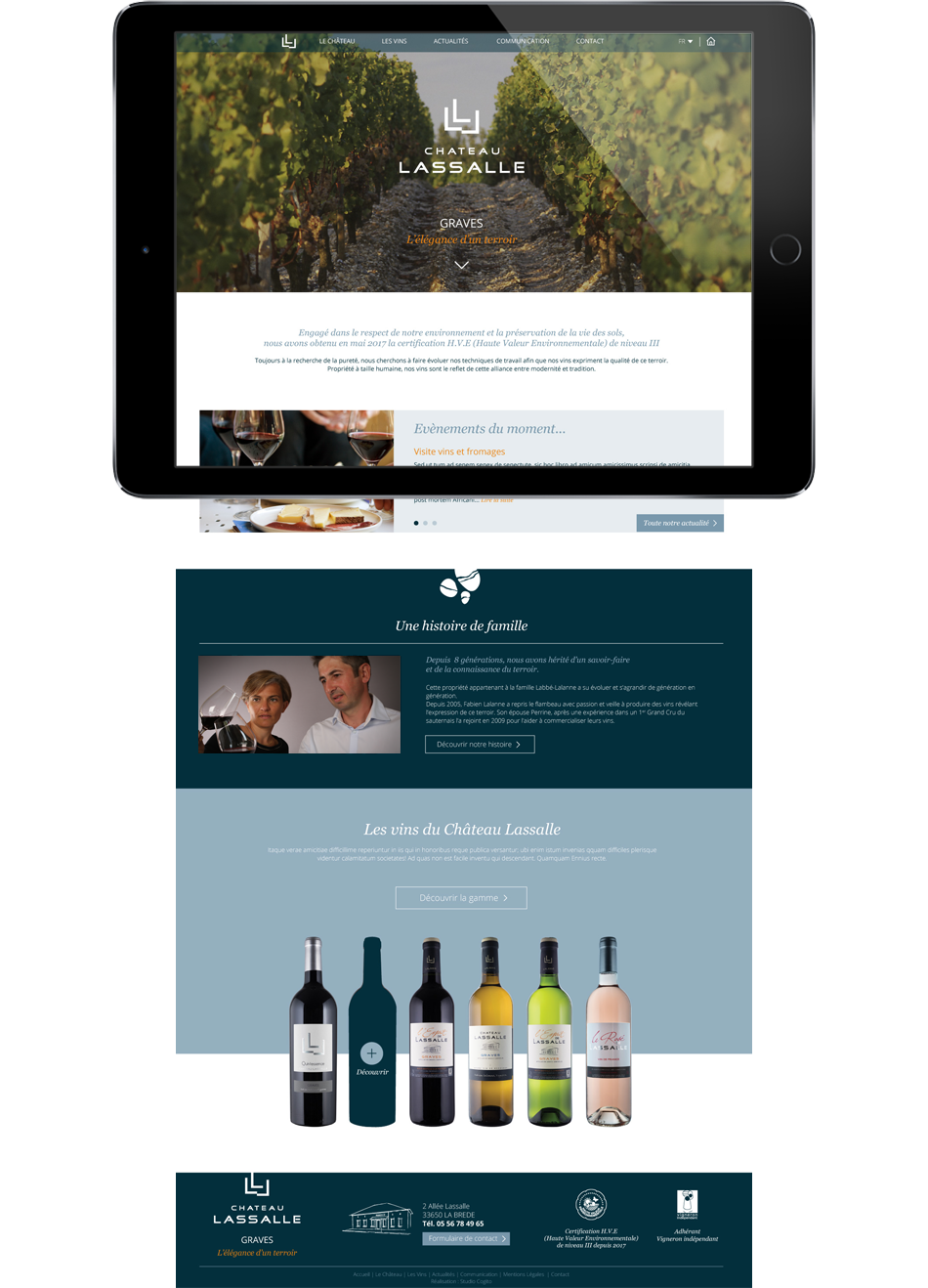 Site vitrine et catalogue en ligne de vins de Graves