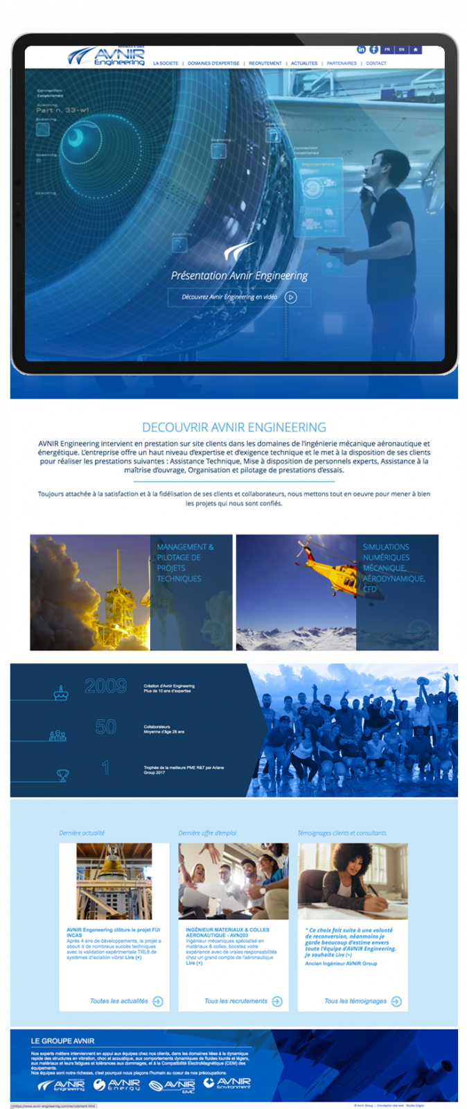 Site web - Page accueil - Avnir Engineering