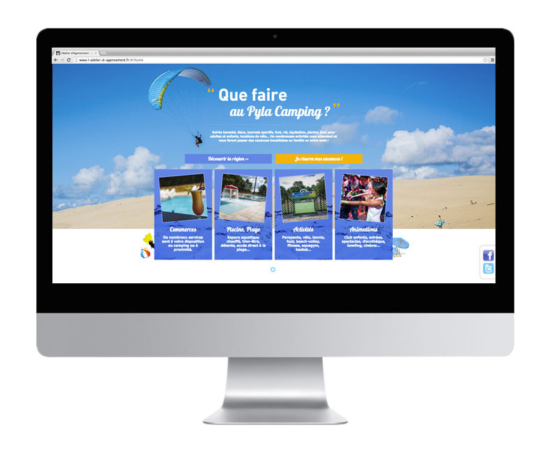 Site internet - Page activités - Pyla Camping