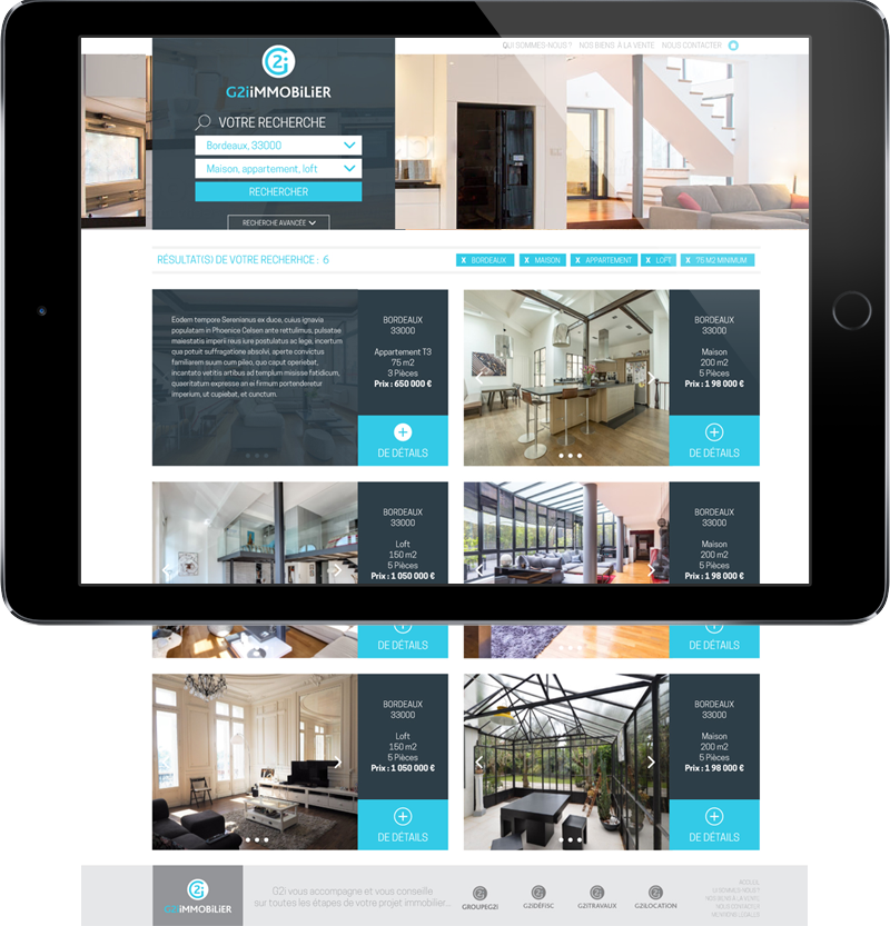 Site internet - G2i Immobilier - Groupe G2i