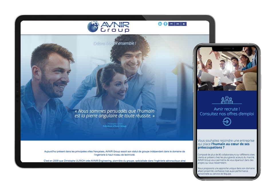 Site mobile - Page accueil - Avnir Group