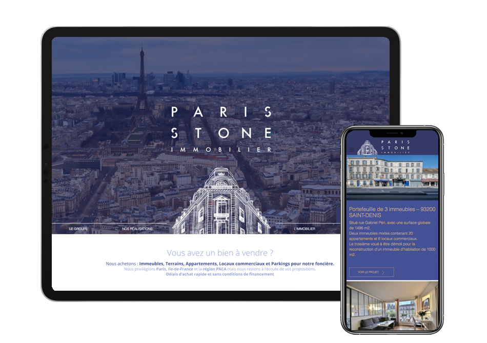 Site mobile - Paris Stone Immobilier