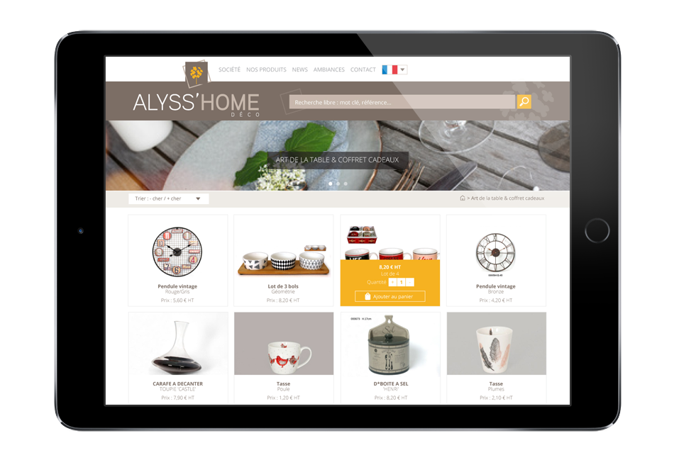 Site internet - listing produit - Alyss'Home
