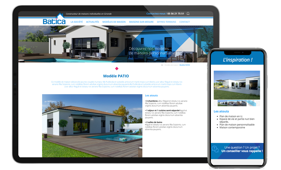 Site responsive design - Constructeur maisons indivduelles