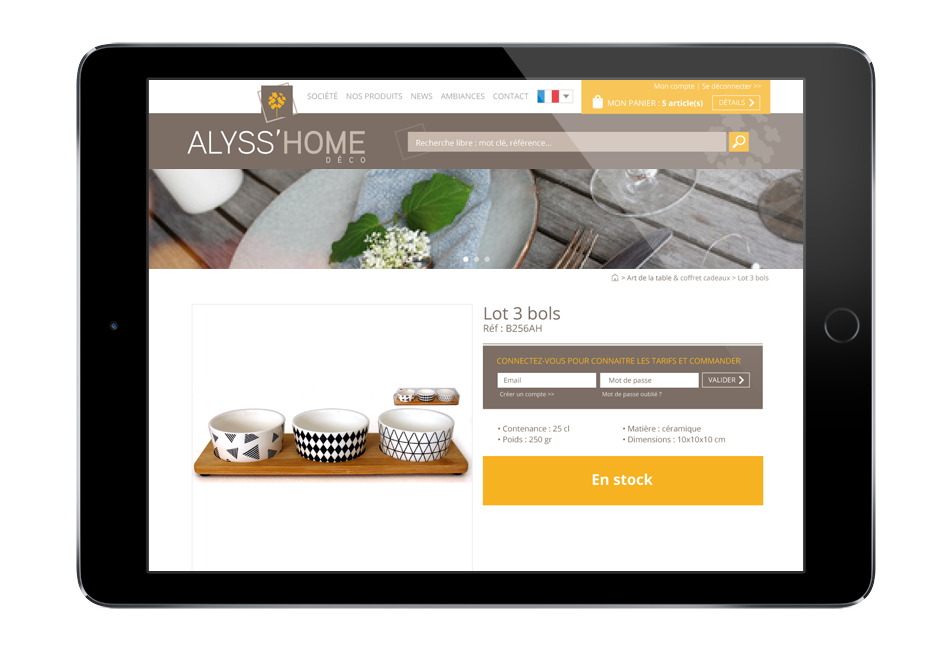 Site internet - Fiche produit - Alyss'Home