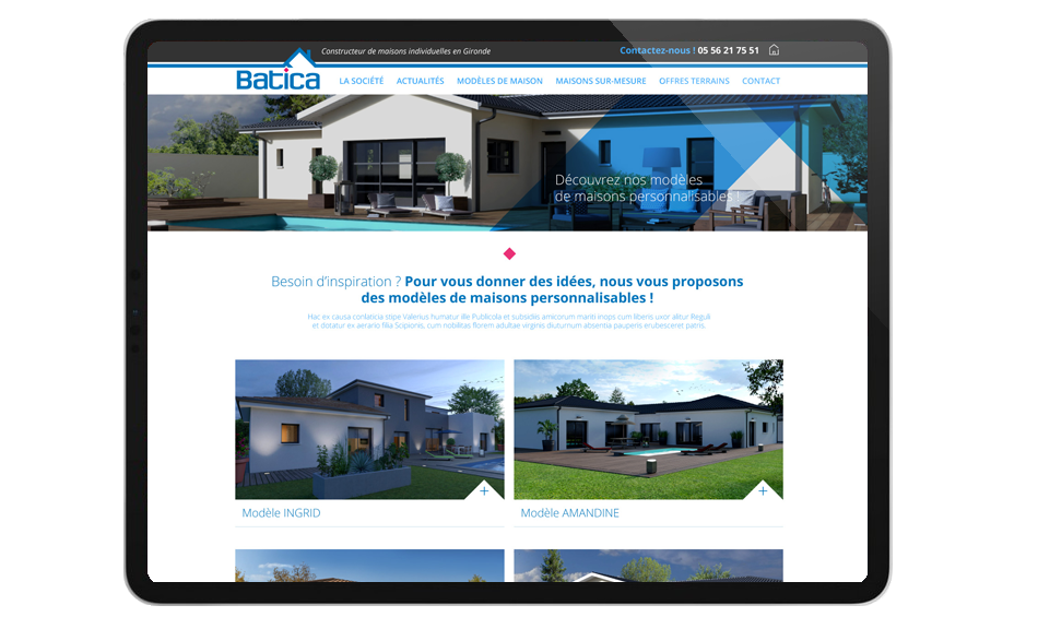 Site vitrine - Modèles de maison personnalisables à Bordeaux