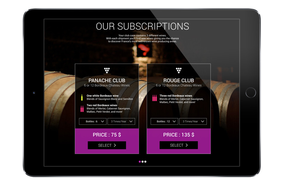 Site internet - souscription - Umpteen Wines