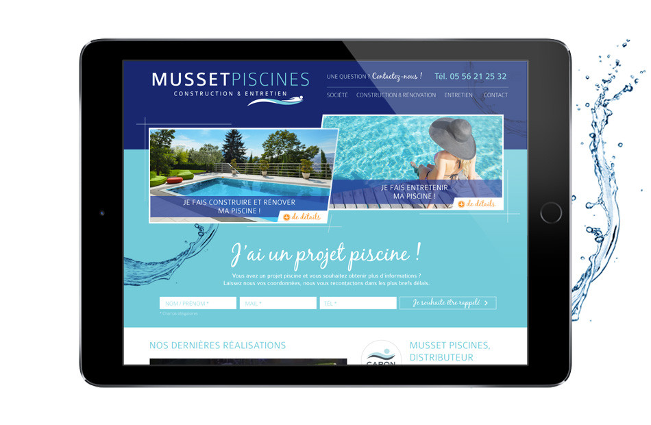 Site internet - Page d'accueil - Musset Piscines