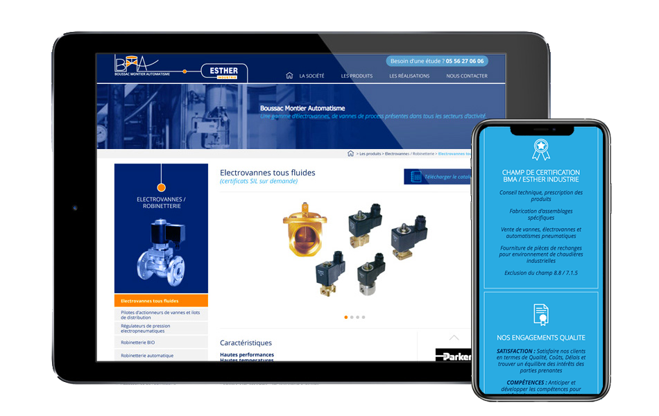 Site mobile wordpress BMA / ESTHER INDUSTRIE