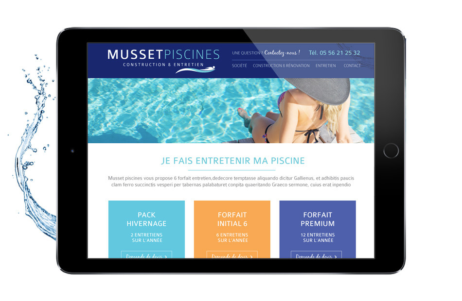 Site internet - Page prestations - Musset Piscines